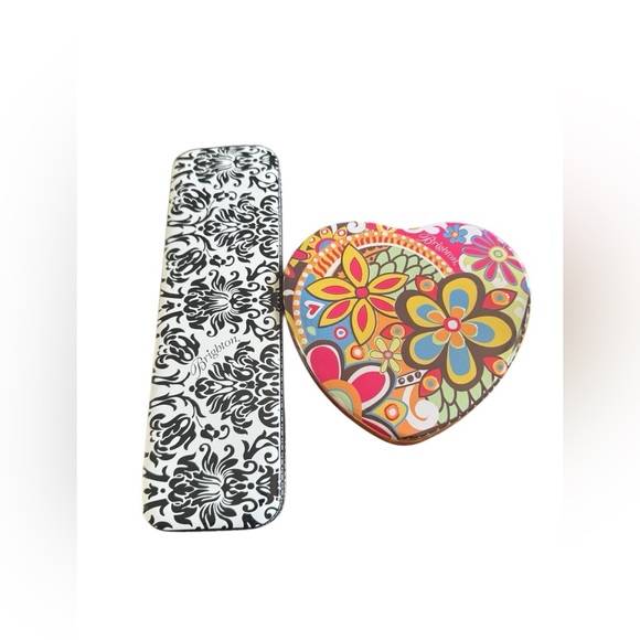 Retro Brighton Heart Shaped Jewelry Trinket Tin Box and long Black Jewelry Box - Picture 1 of 12